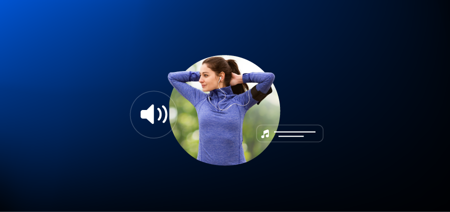 Visual representation of able bodies person accessing online content through audio alternatives