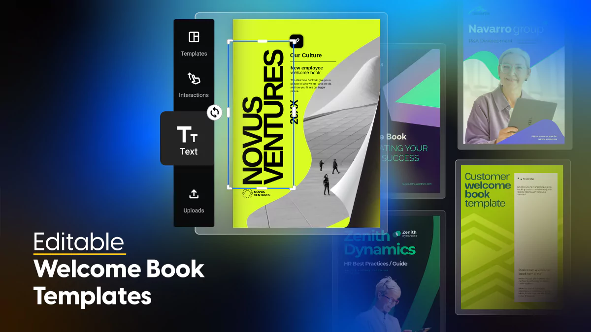 Editable welcome book templates made by Flipsnack cover